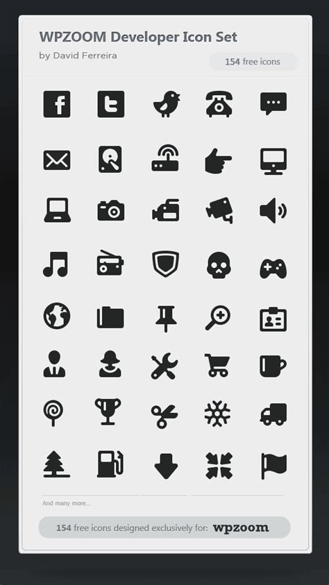 New Freebie: WPZOOM Developer Icon Set (154 free icons) - WPZOOM