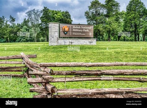 The entrance to Shiloh National Military Park in Tennessee Stock Photo ...