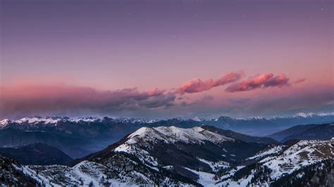 1920x1080 Mountains Starry Sky Night Snow Dolomites Italy 4k Laptop Full HD 1080P HD 4k ...