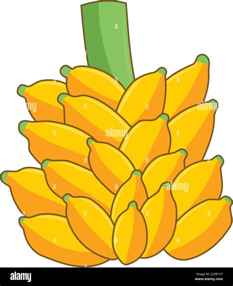 Cartoon bananas. Peel banana, yellow fruit and bunch of bananas. Tropical fruits, banana snack ...