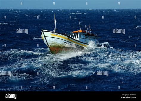 Fishing boat in rough sea Stock Photo: 20543175 - Alamy