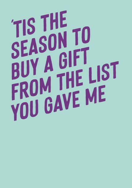 Funny Christmas card for significant other - Buy gift from the list you gave me | thortful