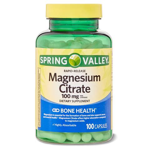 Buy Spring Valley Rapid-Release Magnesium Citrate Dietary Supplement, 100 mg, 100 count Online ...