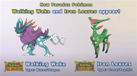 Walking Wake and Iron Leaves, New Paradox Pokémon, Available Today