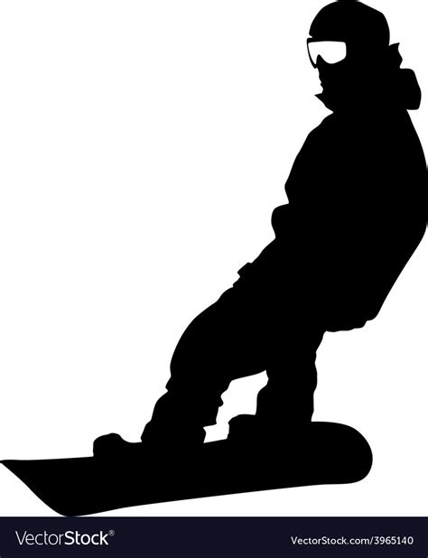 Black silhouette snowboarder on white background Vector Image