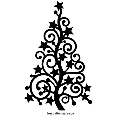 Stylized Christmas-Xmas Tree silhouette Vector Art Free