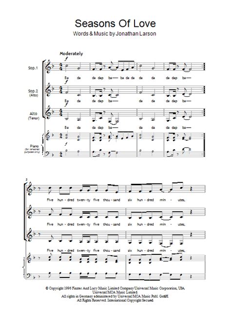Seasons Of Love (from Rent) | Sheet Music Direct