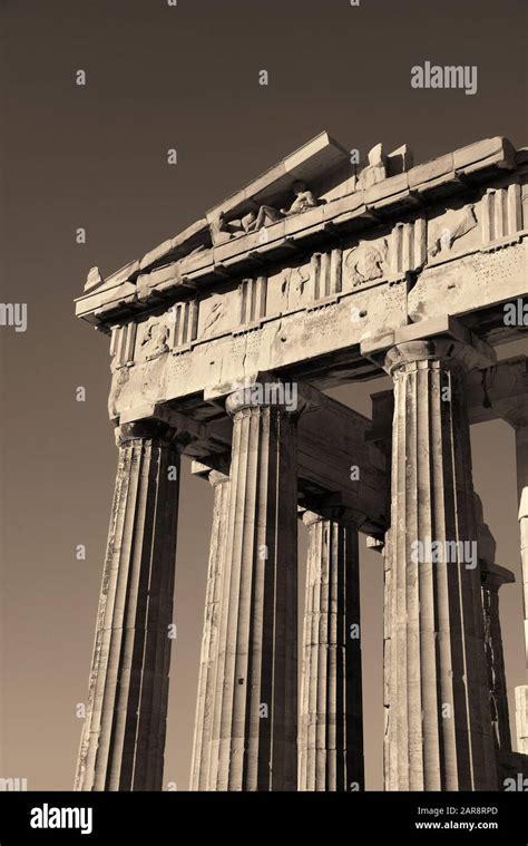 The Parthenon temple closeup in Acropolis in Athens, Greece Stock Photo - Alamy