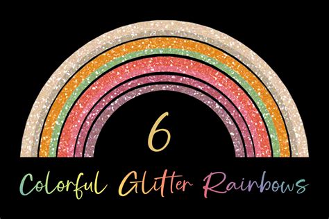 Cute Colorful Rainbow Glitter Clipart Graphic by Graphic Wanderings · Creative Fabrica