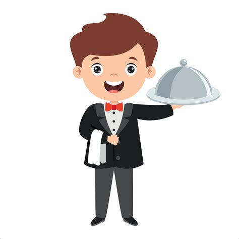 Cartoon Drawing Of A Waiter 5520446 Vector Art at Vecteezy