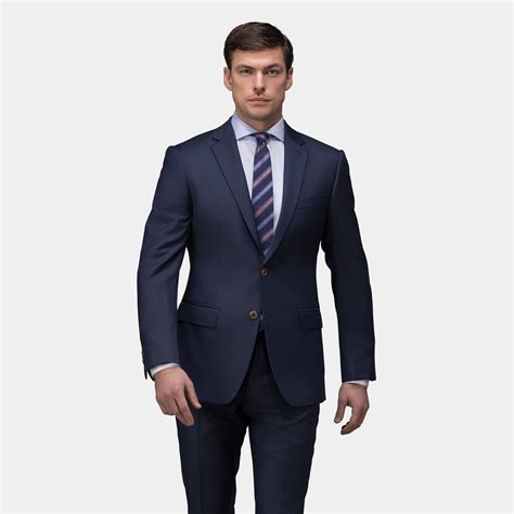 Classic navy suit jacket in virgin wool | Tailor Store®