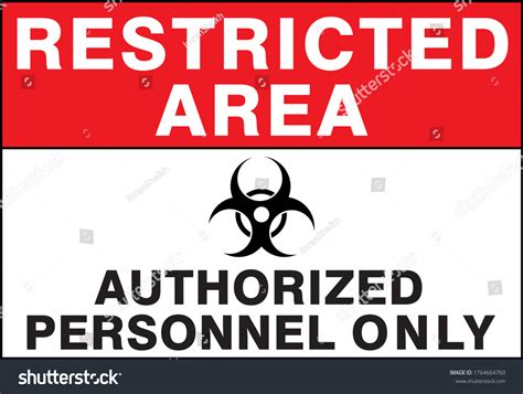 Coronavirus Covid19 Safety Sign Restricted Area Stock Vector (Royalty ...