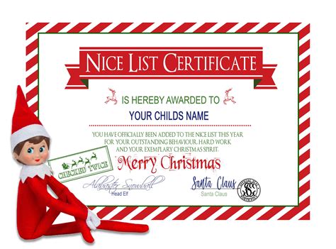 Nice List Certificate Template Free : EDITABLE Nice/Naughty Certificates, Santa Letter Christmas ...