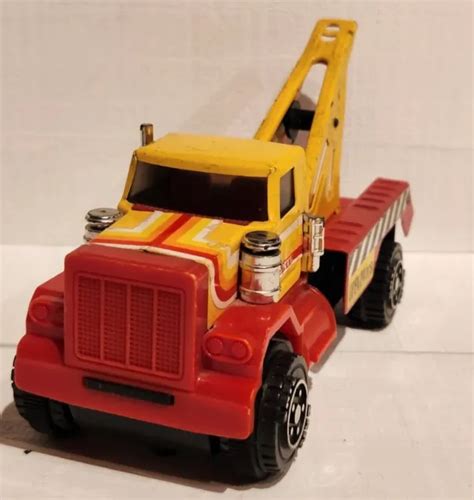 VINTAGE ERTL TOW Truck Wrecker Red & Yellow Metal Truck 7in $12.00 - PicClick