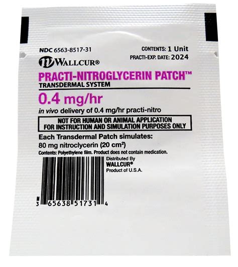 Anatomy Lab - Practi-Nitroglycerin Patch (0.4 mg/hr), Simulated ...