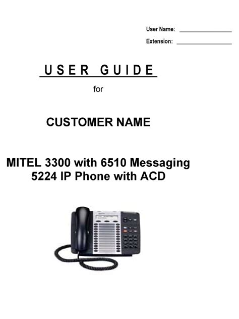 MITEL 3300 USER MANUAL Pdf Download | ManualsLib