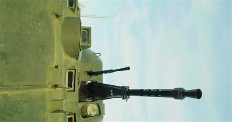 Coaxial Machine Gun on the Turret of an Armored Vehicle During a ...