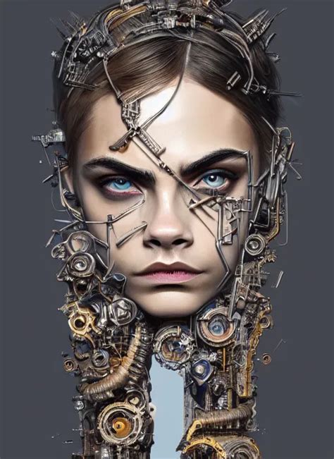 symmetry! cara delevingne, machine parts embedded into | Stable ...