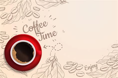 Free Vector | Realistic coffee time background with coffee cup