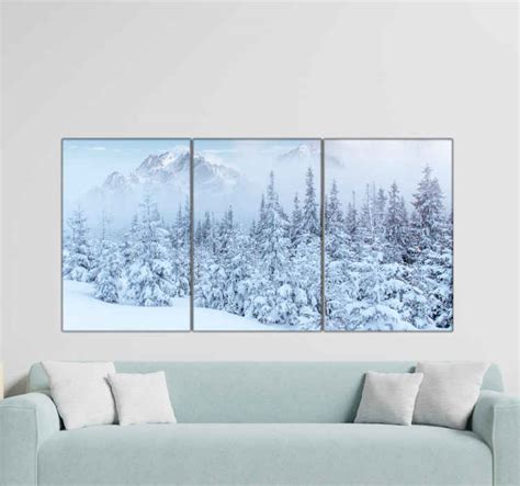 Snowy landscape canvas wall art print - TenStickers