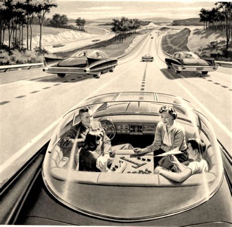 Self driving cars of the future, circa 1960. : r/RetroFuturism