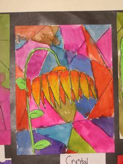 Lines, Dots, and Doodles: Flower Stained Glass, 3rd grade | Stained glass, Stained glass flowers ...
