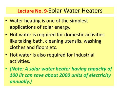 Solar water heater types its principals and uses by Dr. Anilkumar Kamble, COA, Latur | PPT