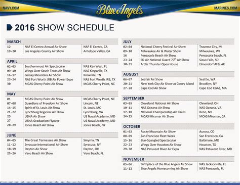 2016 Blue Angels Schedule - Thee RANT