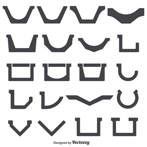 Vector Set Of Roof Gutter Shapes 165795 Vector Art at Vecteezy