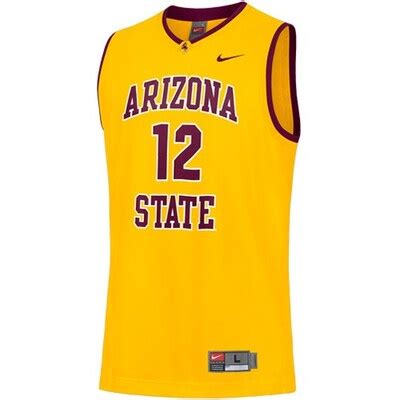 Nike Arizona State Sun Devils #12 Gold Replica Basketball Jersey