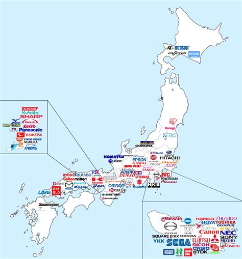 Major Japanese companies map : r/japan