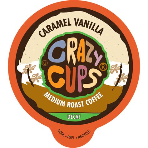 Crazy Cups Decaf Caramel Vanilla Coffee Pods, Medium Roast, 80 Count for Keurig K Cups Machines ...