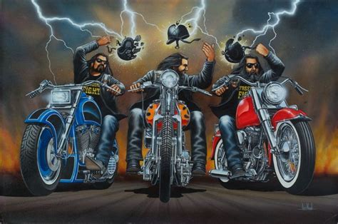 David mann art, David mann, Motorcycle artwork