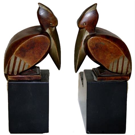 Stylized bird.Art deco bookends Art Nouveau, Louis Comfort Tiffany, Lalique, Pelican Art, Art ...