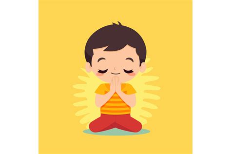 SVG Cute Child Praying Vector Illustrati Graphic by Evoke City · Creative Fabrica