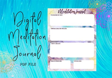 Meditation Journal Digital Meditation Journal Instant | Etsy