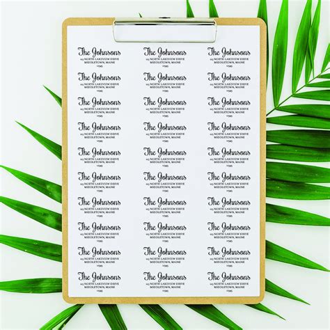 Printable Return Address Labels