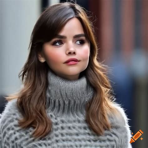 Jenna coleman in a cozy turtleneck sweater