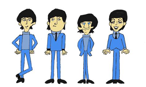 the beatles cartoon is shown in three different poses, including one ...