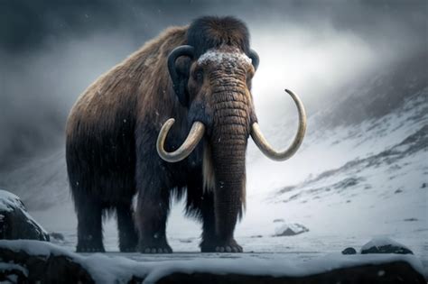 Premium AI Image | Prehistoric mammoth in ice age Generative AI