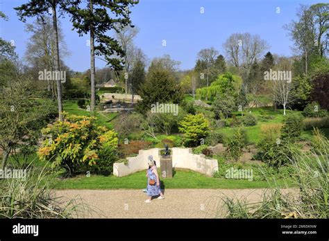 View over the Sculpture Gardens at Burghley house, Elizabethan Stately ...