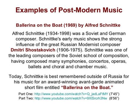 Post Modernism & Post-Modern Music