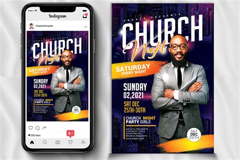 Church Night Poster | Flyer Templates ~ Creative Market