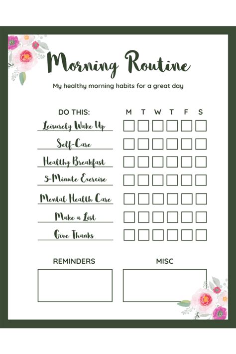 Easy Healthy Morning Routine- Printable Checklist Included {Free PDF!}