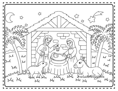 Printable Christmas Nativity Coloring Pages - About a Mom