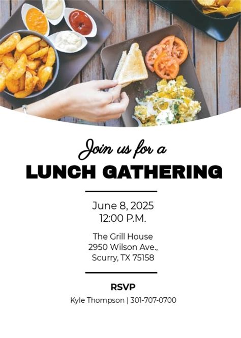 Simple Lunch Invitation Template [Free JPG] - Illustrator, Word, Outlook, Apple Pages, PSD ...