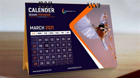 Free Editable Photoshop Calendar Design Template – GraphicsFamily