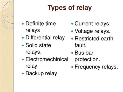 Types of relay