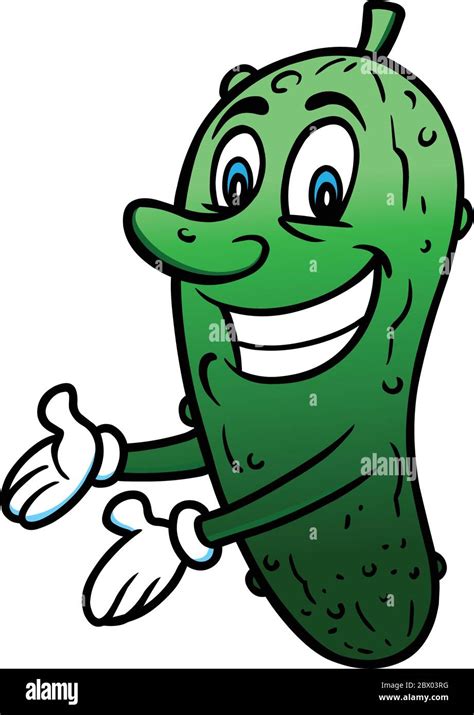 Pickle Cartoon- A Cartoon Illustration of a Pickle Character Stock ...