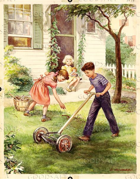 Boy Mowing Lawn - GoodSalt